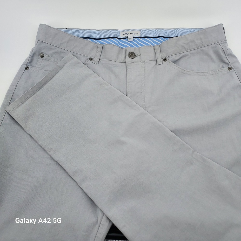 Peter Millar Mens Grey Chinos Casual Dress Pants Size 36 x28
